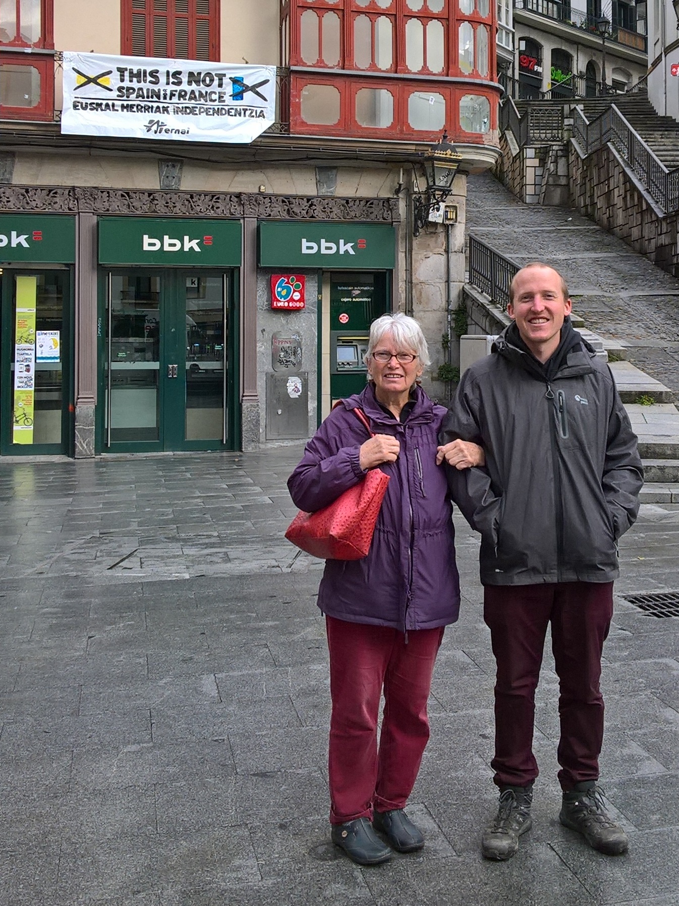 Sarah and Ben in Plaza Unamuno